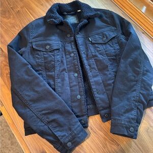 Levi's Women’s Black Sherpa Lined Denim Jacket